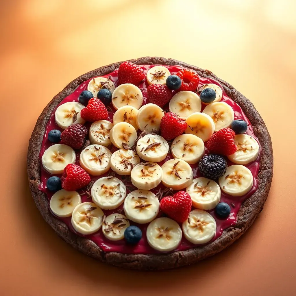 Assembling Your Banana Berry Brownie Pizza Masterpiece