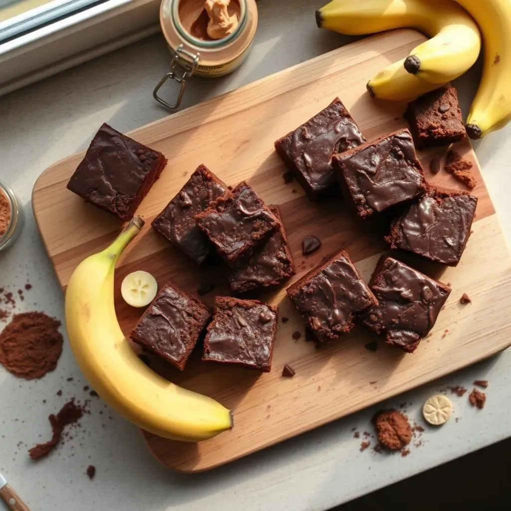 Amazing Banana Peanut Butter Cocoa Brownies: Just 3 Things!