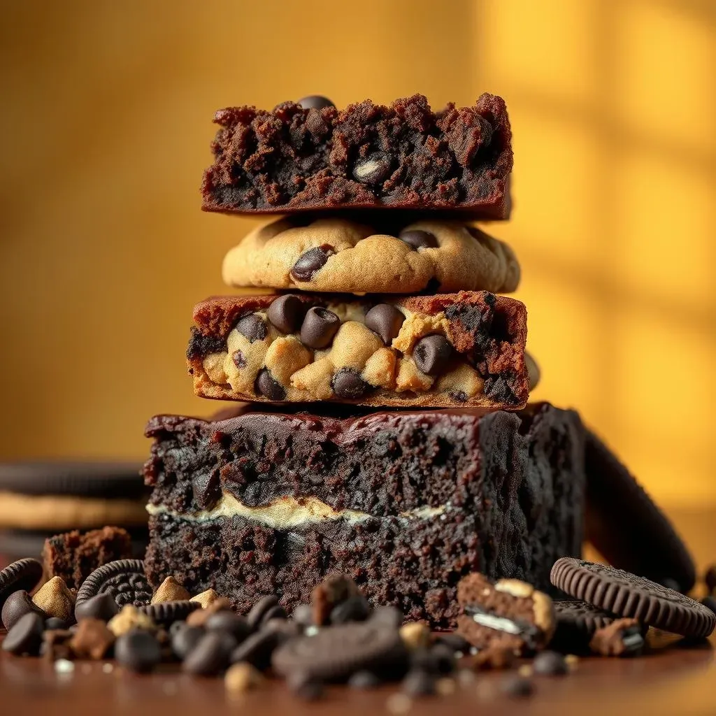 Amazing Brownies with Chocolate Chip Cookies and Oreos