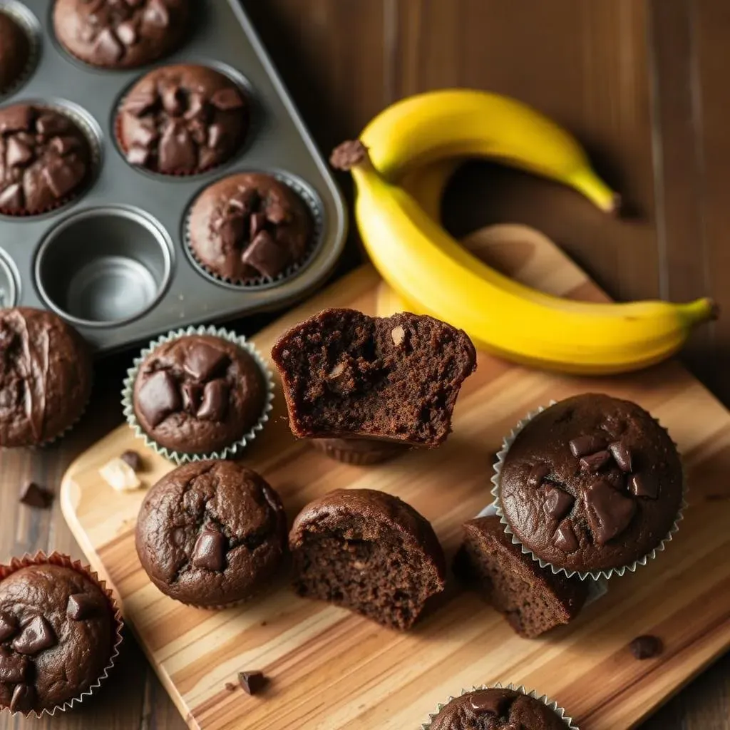 Easy Brownie Banana Muffins Using a Brownie Box Mix: Super Recipe