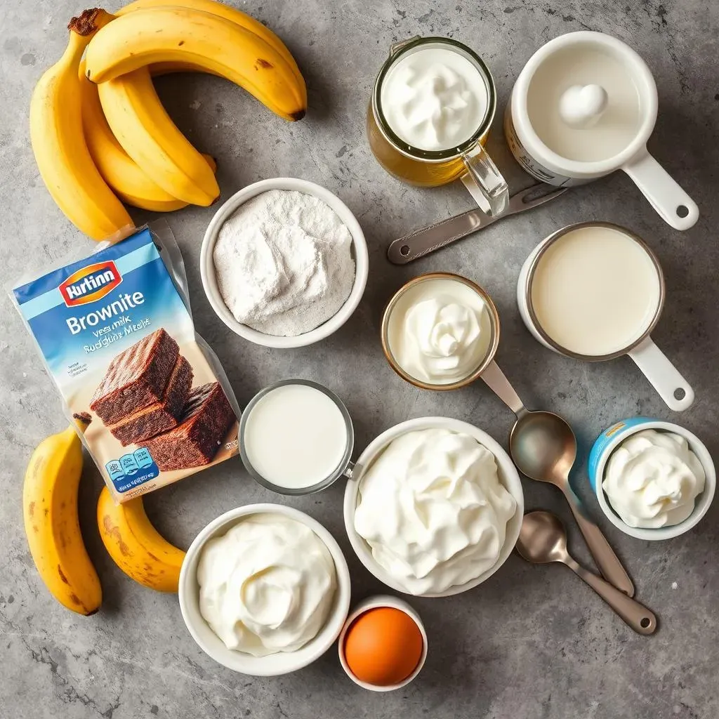 Gathering Your Ingredients for Banana Cream Brownie Squares