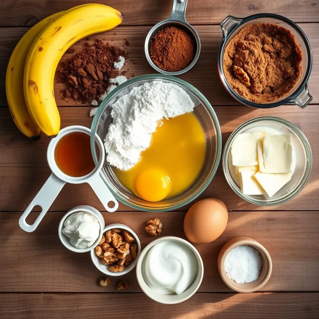 Gathering Your Ingredients for Banana Nut Bread Brownie Bliss