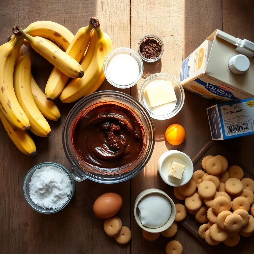 Gathering Your Ingredients for Banana Pudding Brownie Perfection