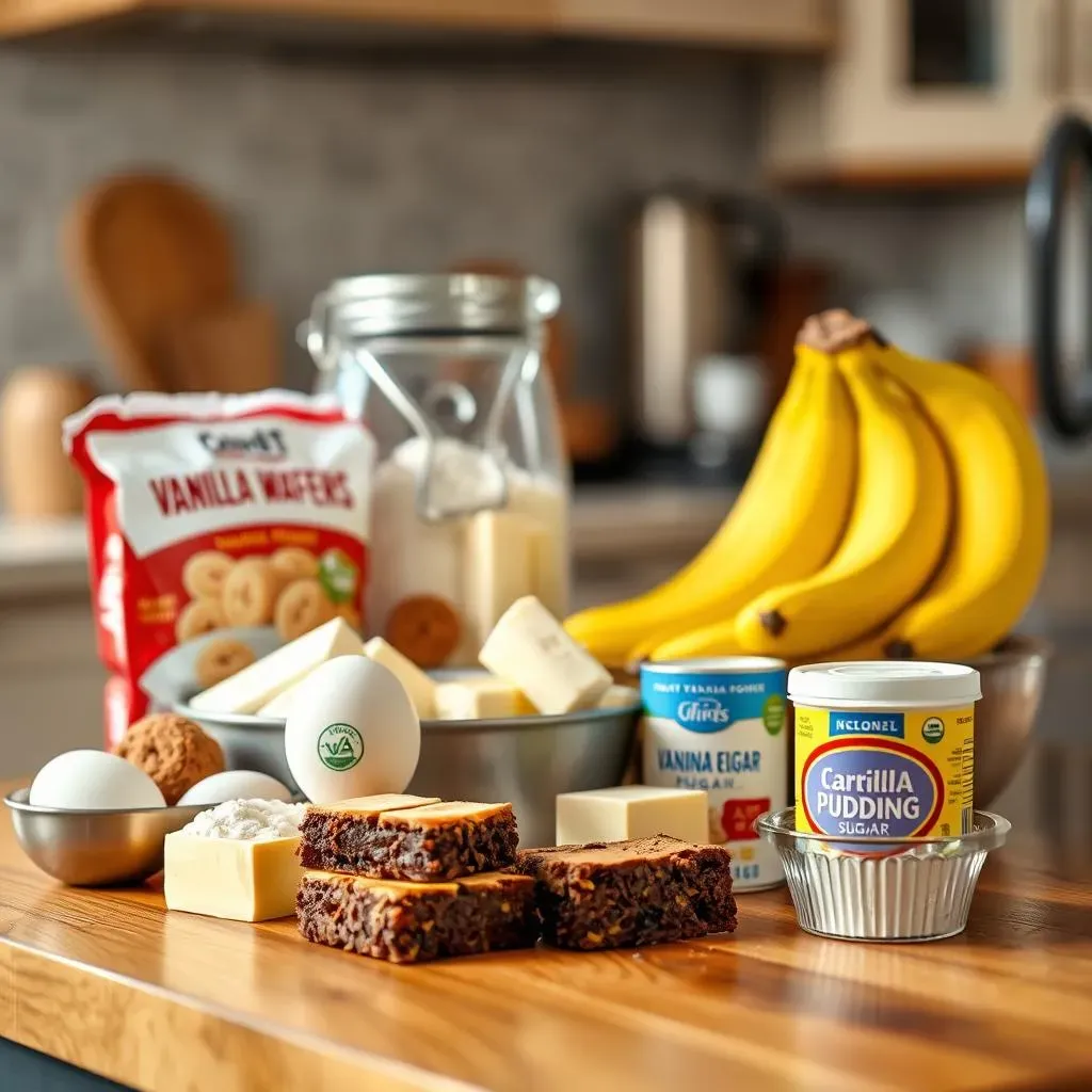 Gathering Your Ingredients for Banana Pudding Brownies