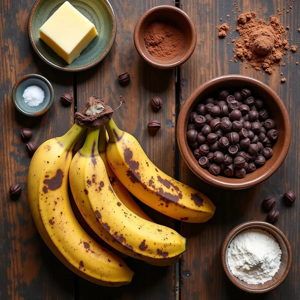 Gathering Your Ingredients for Chocolate Banana Brownies