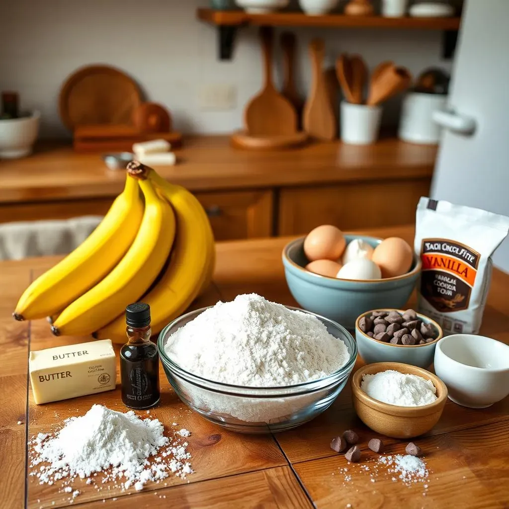 Gathering Your Ingredients for Milk Chocolate Banana Brownies