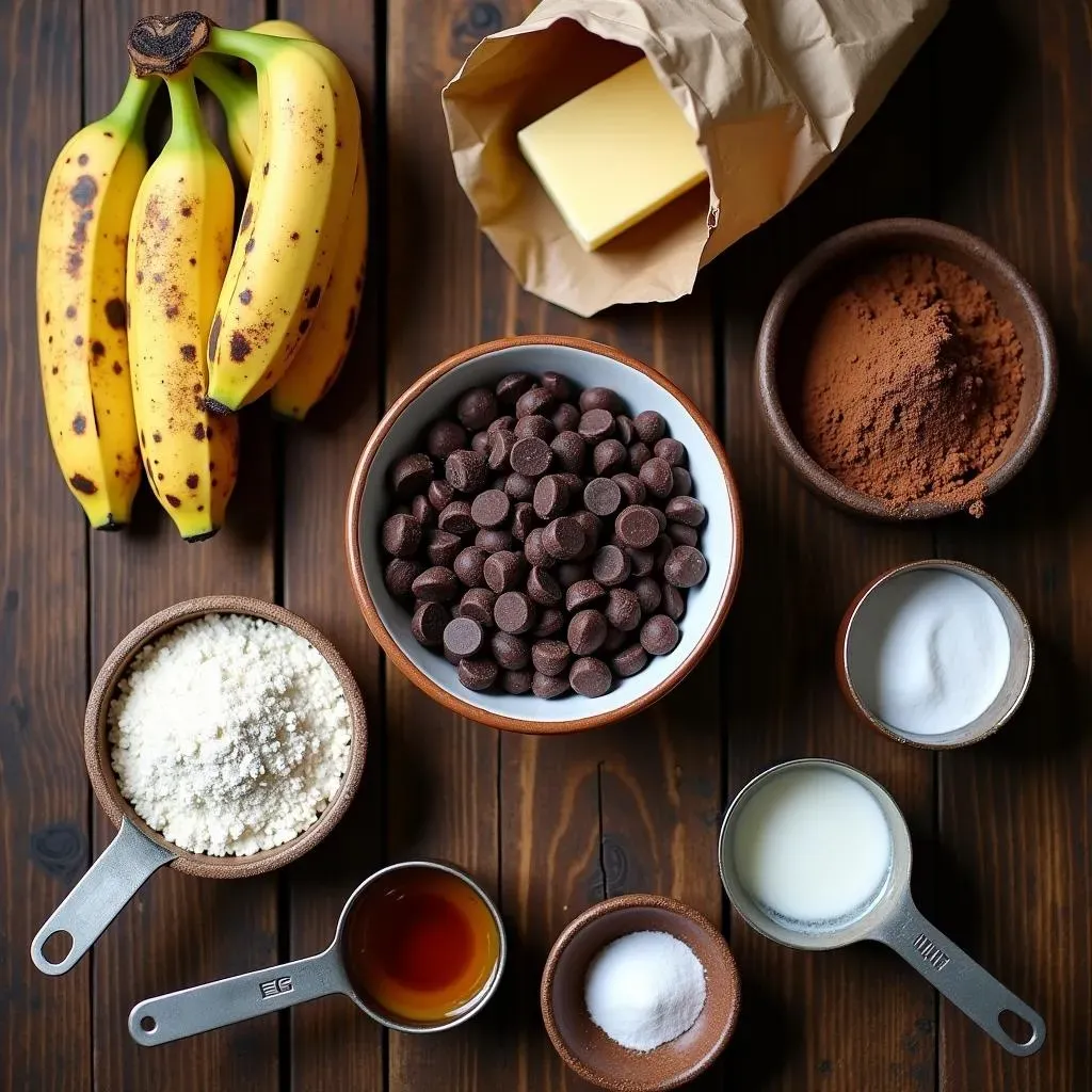 Gathering Your Ingredients for the Best Choco Banana Brownies