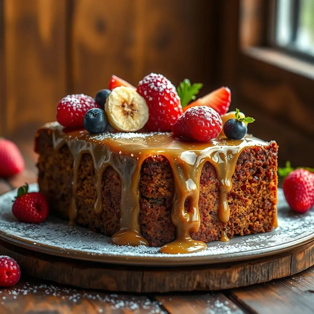 Glazing and Serving Your Banana Brownie Cake