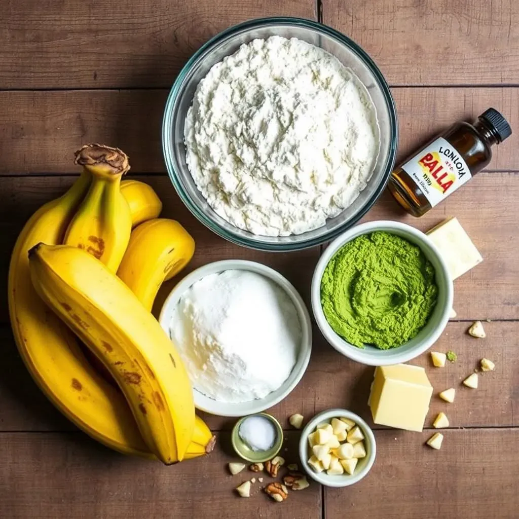 Ingredients for Perfect Banana Matcha Brownies