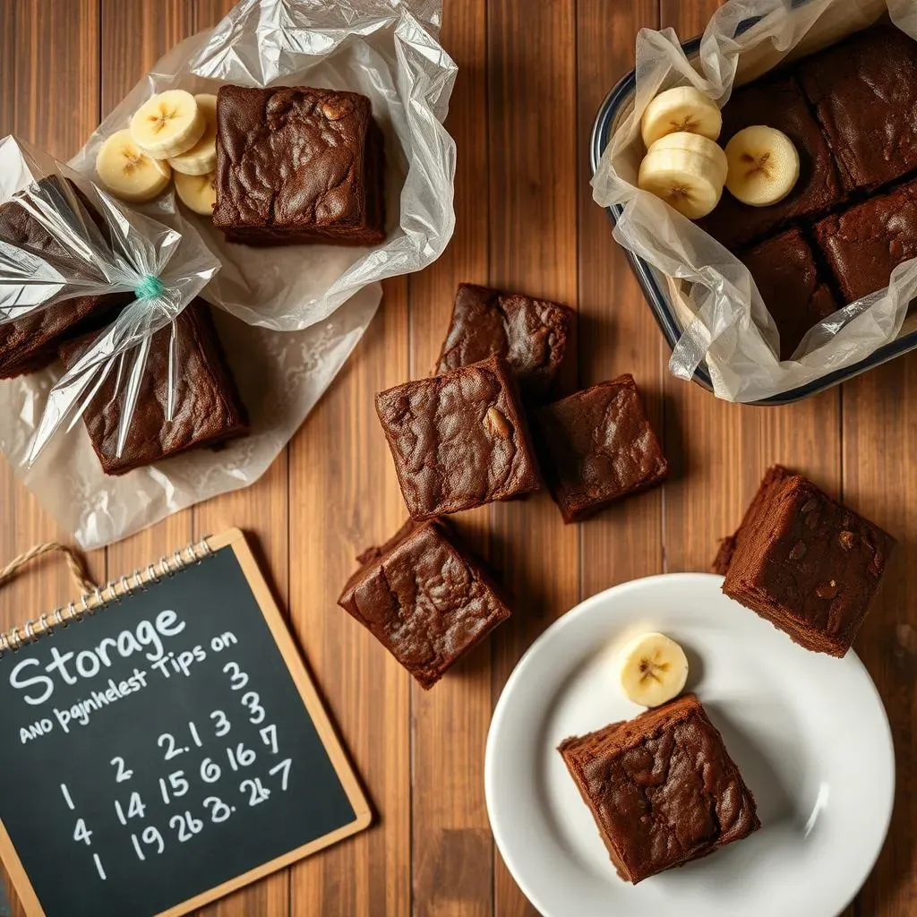 Making and Storing Your Chocolate Peanut Butter Banana Brownies