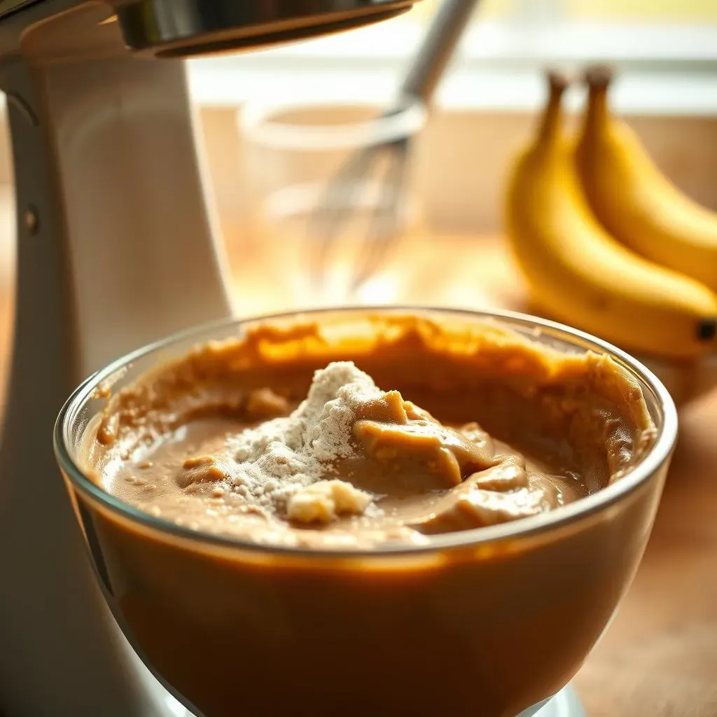 Making the Base for Banana Bread Brownies