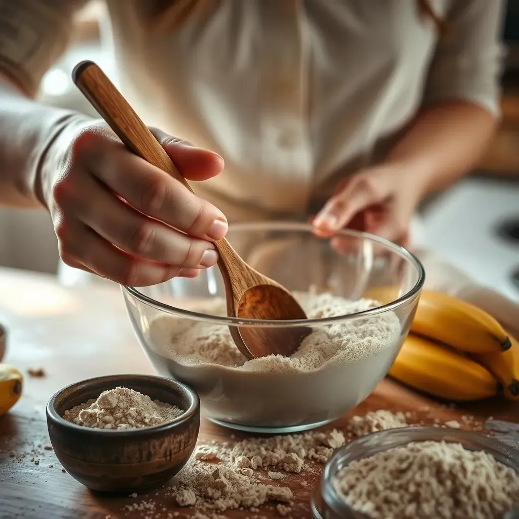 Mixing Up the Batter for Banana Bread Brownies