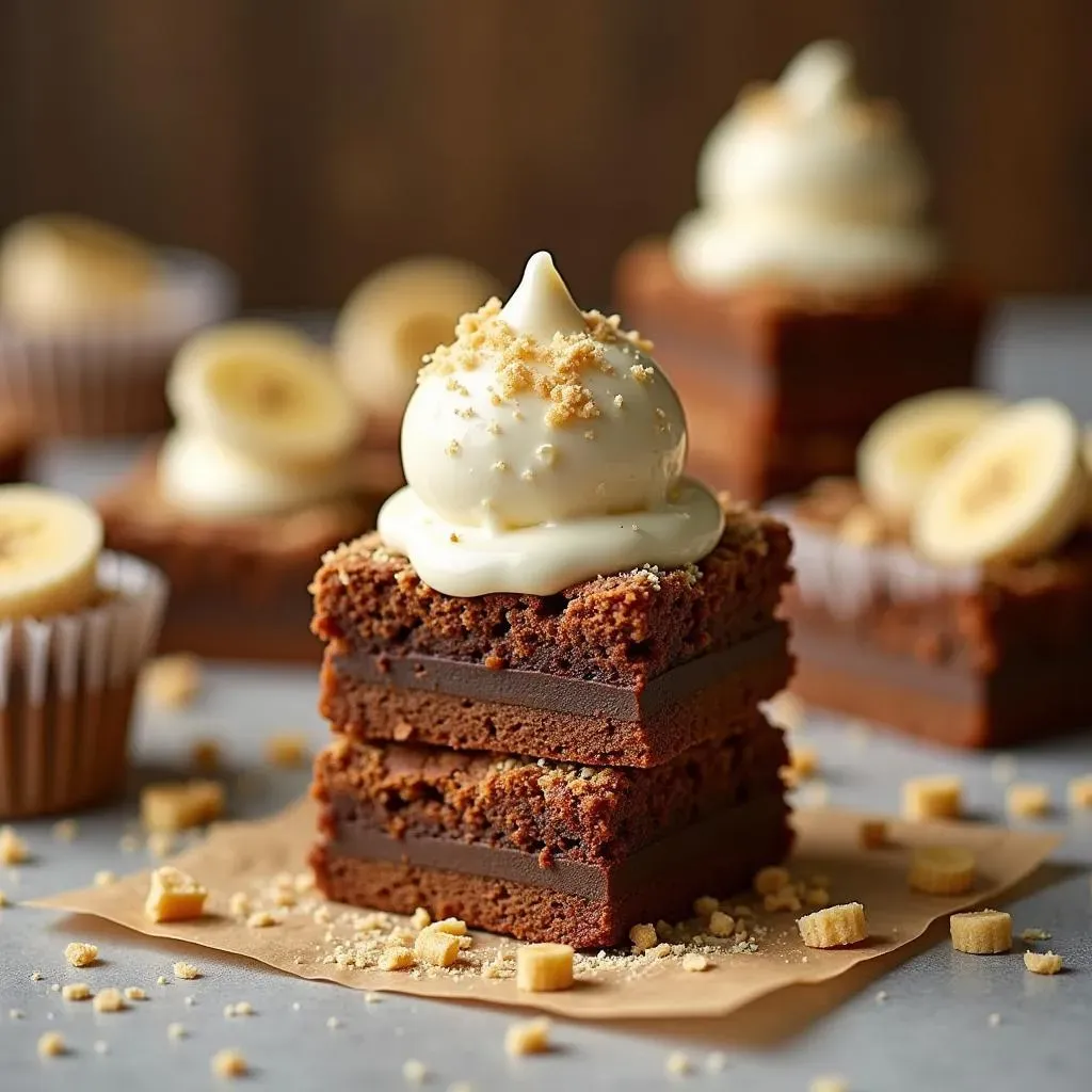 Serving and Storing Banana Pudding Brownies