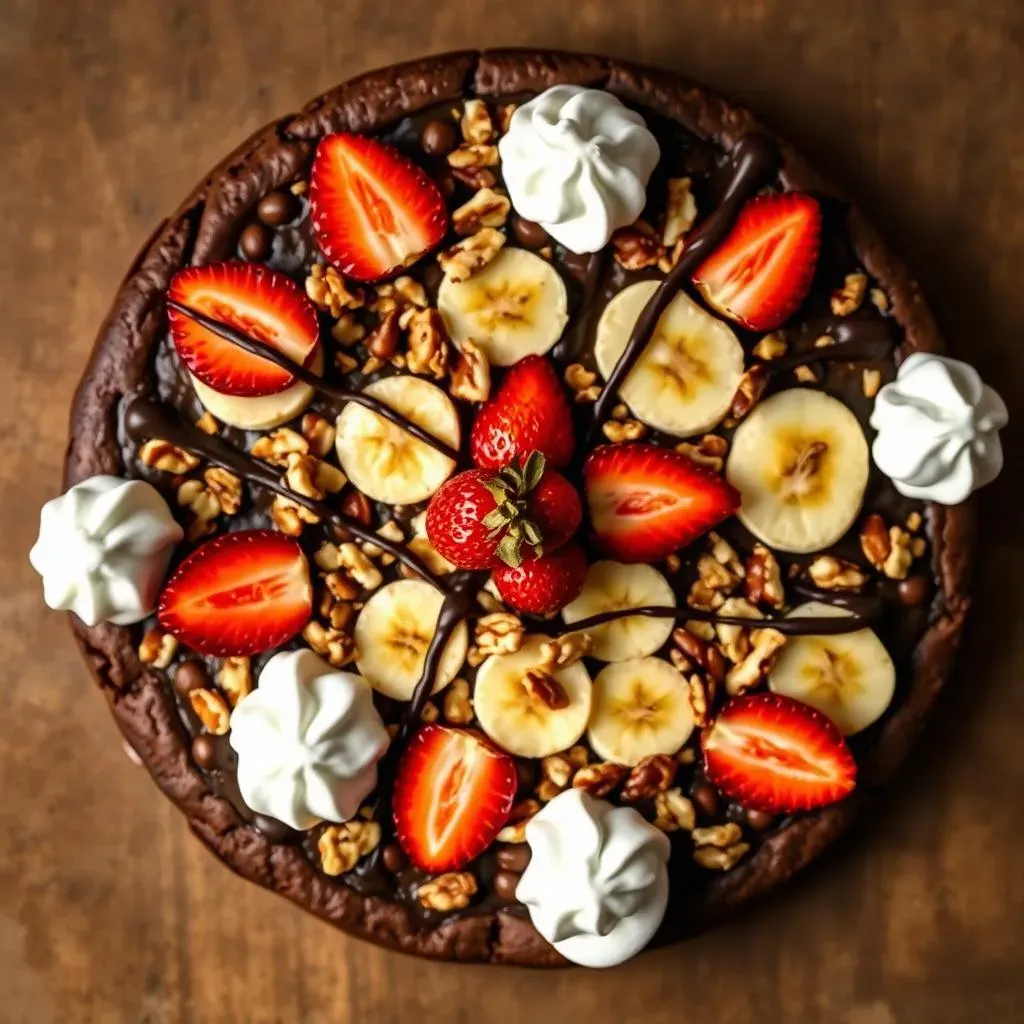 Topping It Off: Fruits, Nuts, and Chocolate Drizzle on Your Brownie Pizza